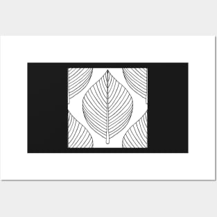 Skeleton leaf in black and white Posters and Art